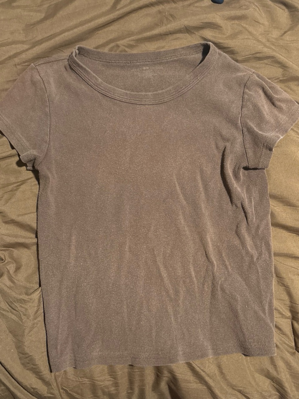 Brandy Melville Short Sleeve Crewneck Tee - Brown